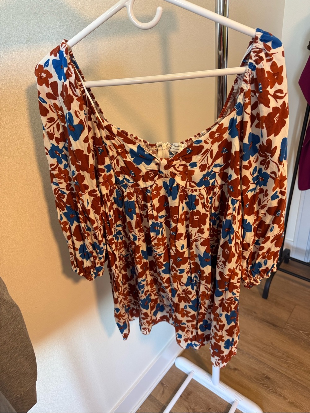 Shop Neighbor Floral 3/4 Sleeve Rayon Dress Women size Large